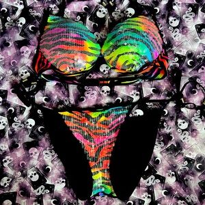 RARE!! VS PINK PRIDE RAINBOW SEQUIN BIKINI